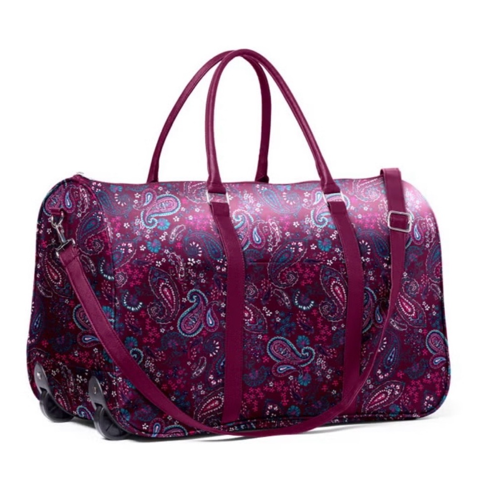 Rolling Weekender Bag - Rolling Tote Bag - NWT - Gorgeous Paisley Print